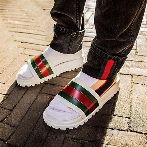 gucci man slide|Gucci platform slides men.